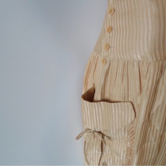 WOMENS MULBERRY PEACH LINEN SILK STRIPED SKIRT SIZE 6 - Picture 10 of 11